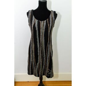 Elsewhere Womens Medium Sleeveless Striped Wool Blend Dress